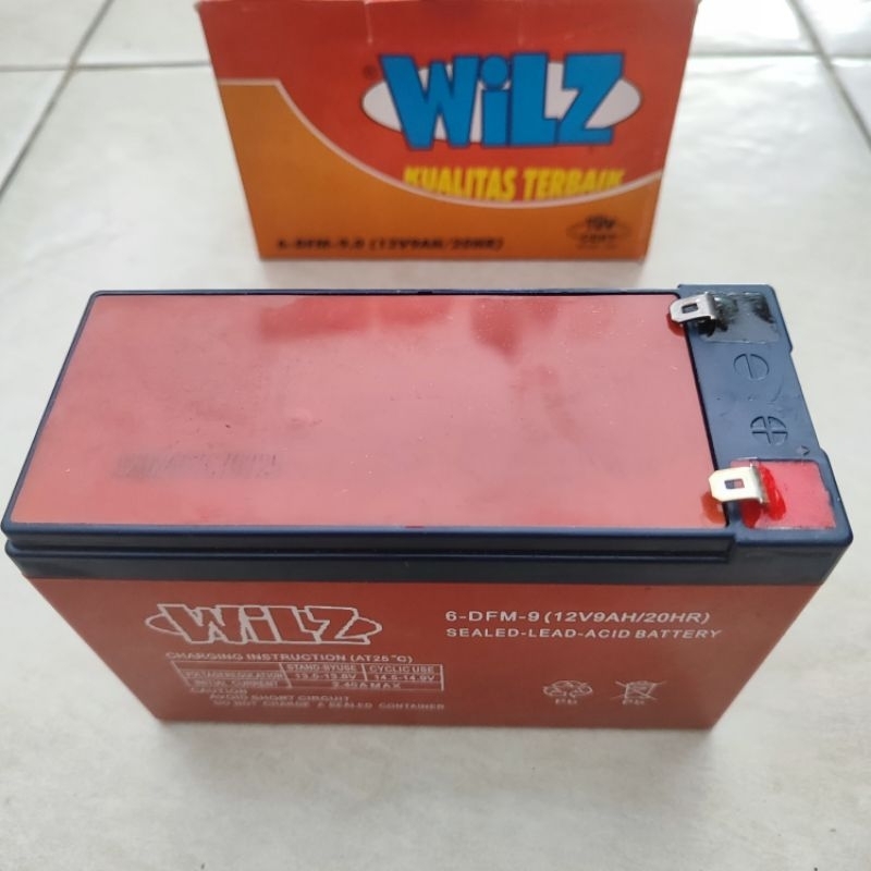 Aki Accu Kering Battery Baterai Sprayer Elektrik UPS Sepeda Listrik 12V 12 V 9A 9 A AH Ampere Wilz