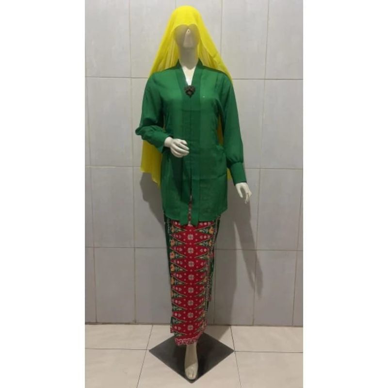 Setelan Rok Tumpal + Kebaya Tunik None Polos free Selendang