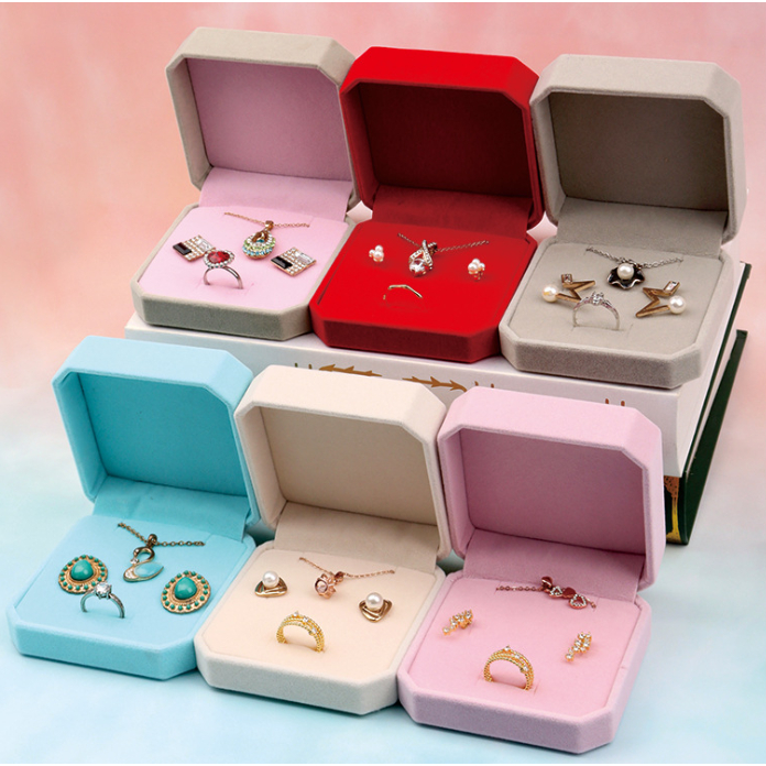 Kotak Set Perhiasan Kecil Beludru Kotak Kalung Anting Cincin Box Perhiasan Velvet Tempat Perhiasan