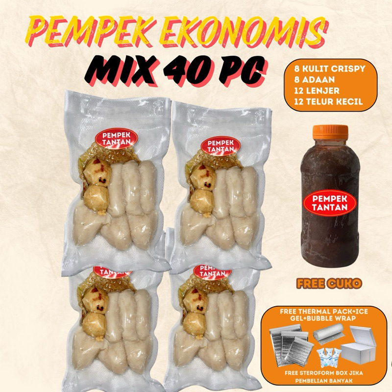 

[Halal] Pempek isi 40 pc Ekonomis asli Palembang mpek mpek empek empek frozen beku premium