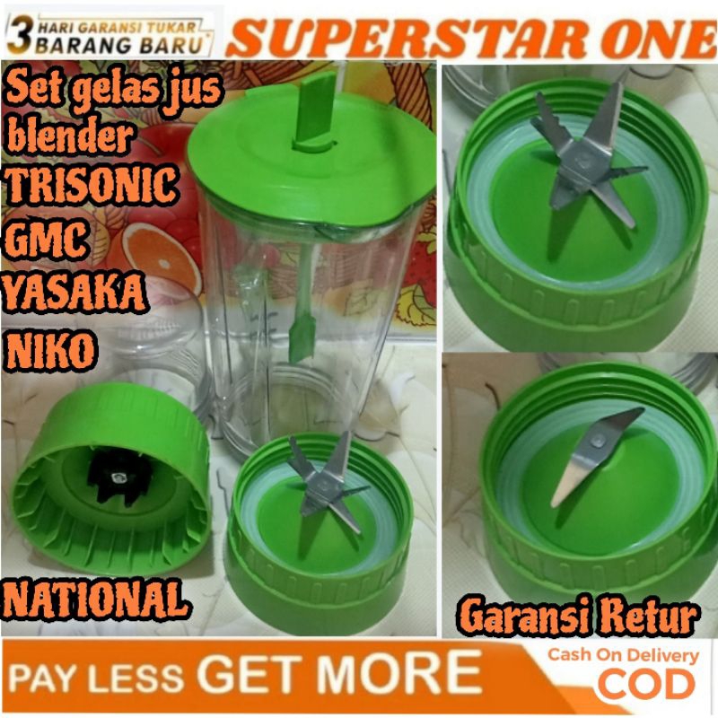 set gelas blender Miyako/TRISONIC/GMC/YASAKA/ADVANCE/NIKO/OMEGA/NATIONAL tabung jar plastik