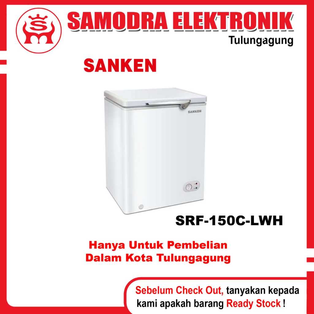 Chest Freezer Box SANKEN SRF-150C-LGY | Lemari Pembeku Sanken 150 Liter