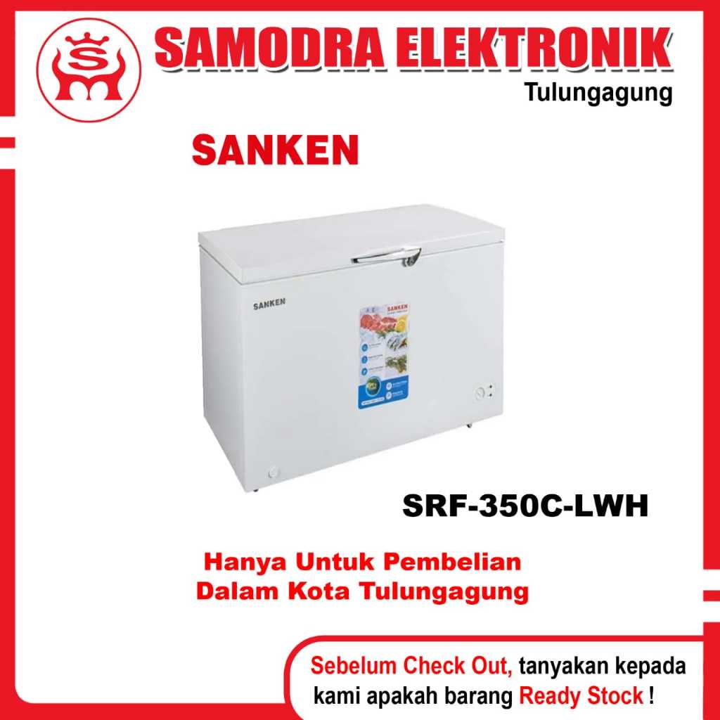 Chest Freezer Box SANKEN SRF-350C-LWH | Lemari Pembeku Sanken 300 Liter