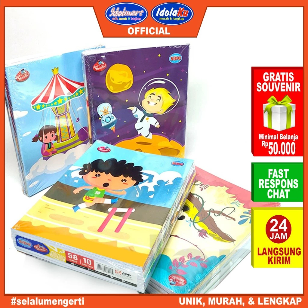 

Buku Tulis SIDU isi 58 Lembar - 1 pack isi 10 Buku