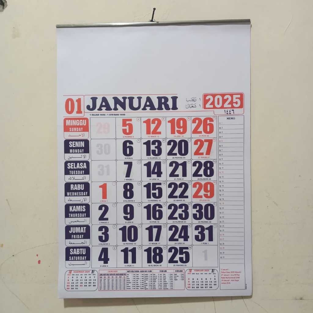 

kalender kerja standar besar 2025