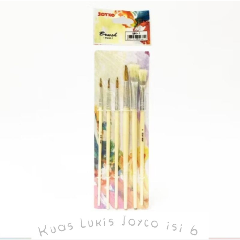 

Kuas Lukis Joyco 1set isi 6pcs Kuas Lukis Cat Acrylic / Cat Air / Cat Minyak Painting Brush Set