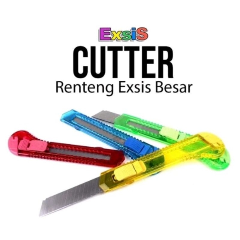 

Pisau Cutter rentang Besar Bening isi 12 pcs Cutter