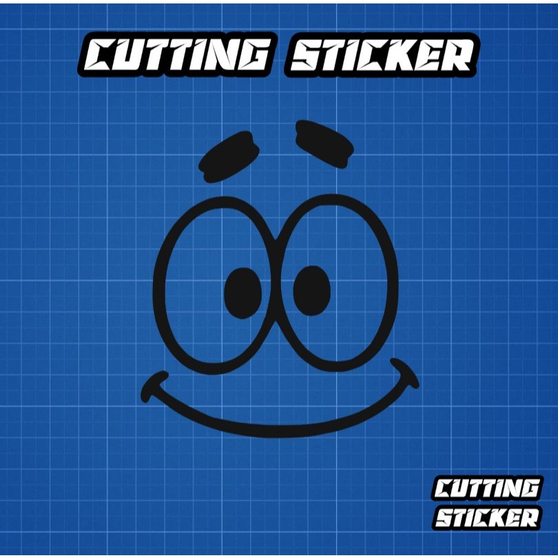 Stiker Patrick Star muka tersenyum - spongebob