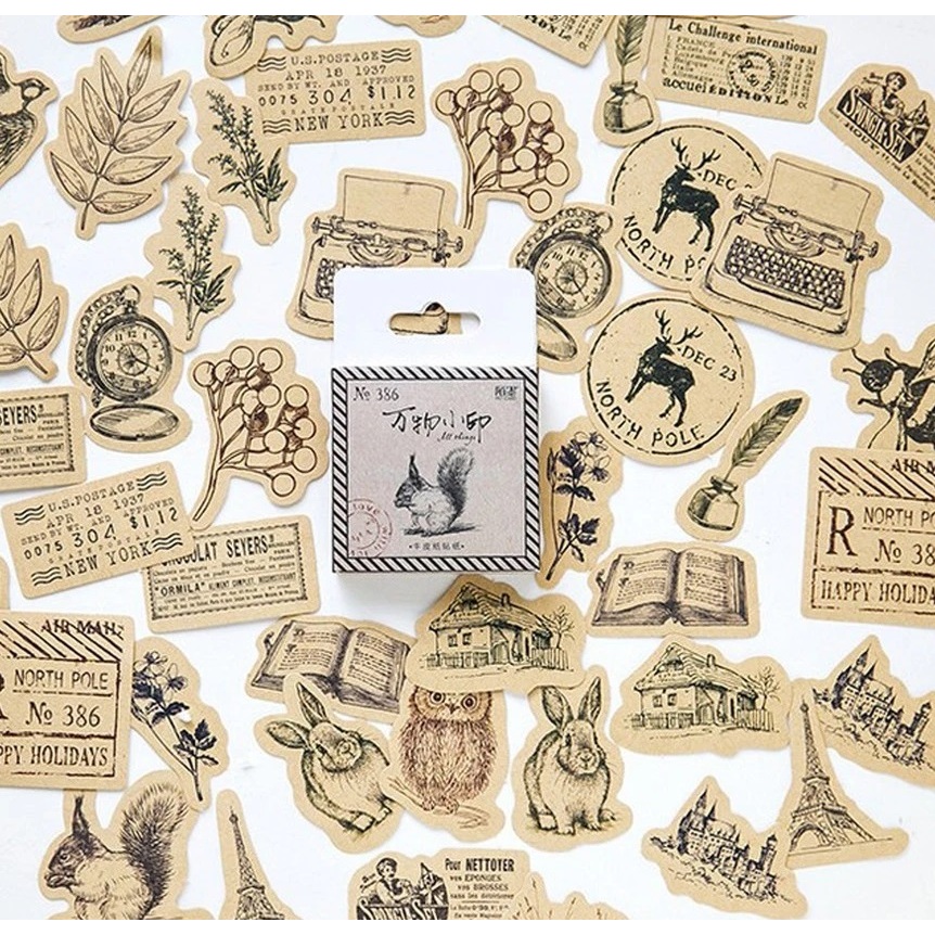 

STICKERSTOCK 46 Pcs ALL THINGS Deco Sticker DIY Scrapbook Stiker Lucu Kotak