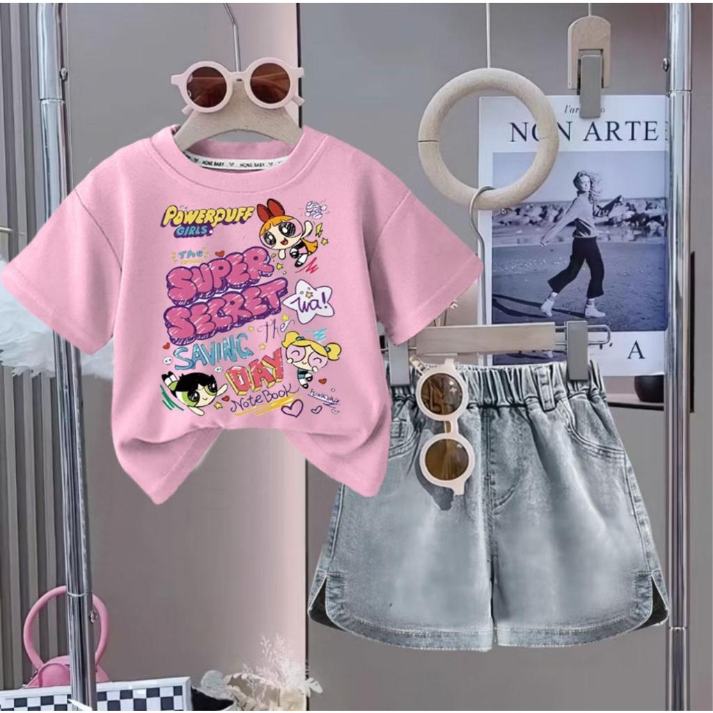 BAJU ANAK SETELAN ANAK CEWEK MOTIF BAJU ANAK CELANA DENIM 1- 5 THN