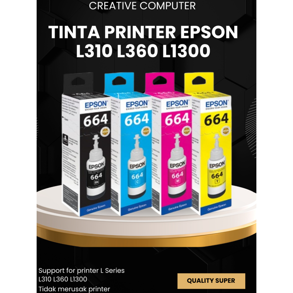 1 SET Tinta Printer Epson 664 Original Printer L Series L310 L360 L1300