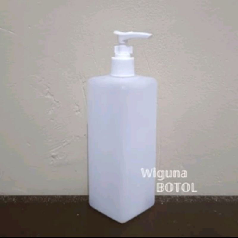 Botol Pump 500ml Hdpe Kotak / Botol Kotak Pump Clip Oil 500ml