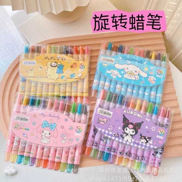 

Produk Terviral LH Crayon Stik isi 12pcs Crayon Putar Pensil Warna Crayon Set Mewarnai Anak Isi 12pcs