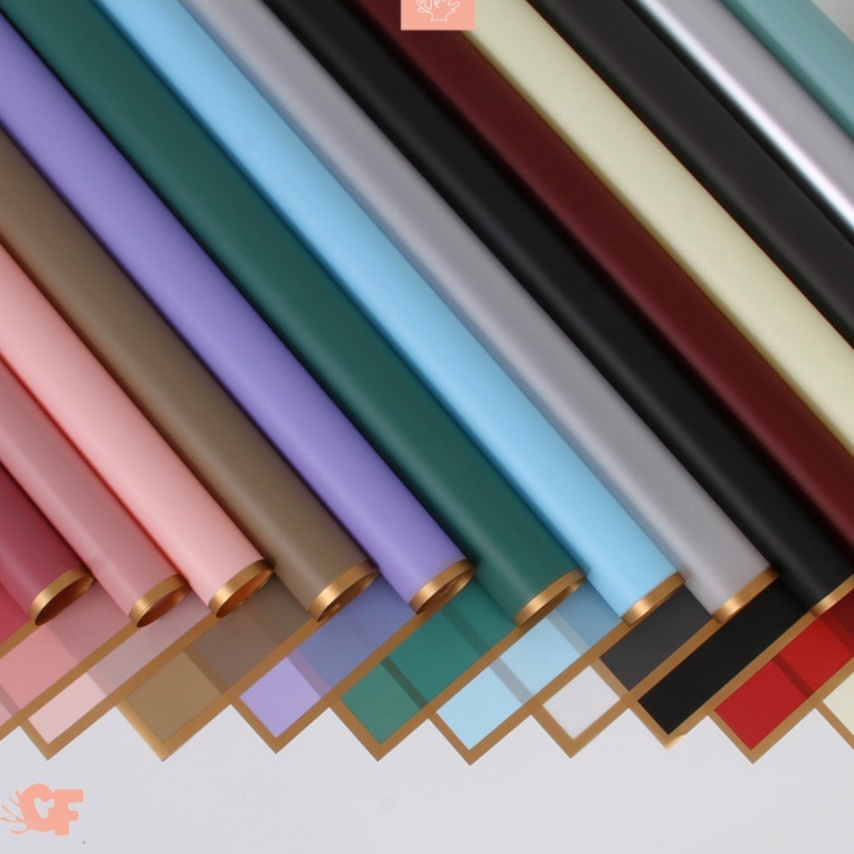 

Hot Sale 2 LEMBAR Kertas Bunga Buket List Gold Color Flower Wrapping Paper List Gold Cellophane KB1