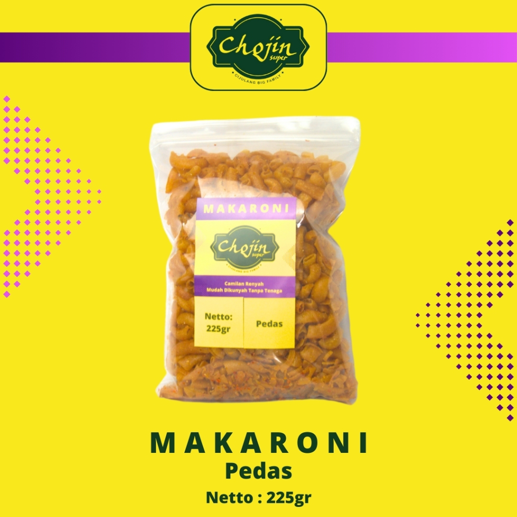 

MAKARONI KRIUK 225GR PEDAS BUMBU BON CABE LEVEL 30