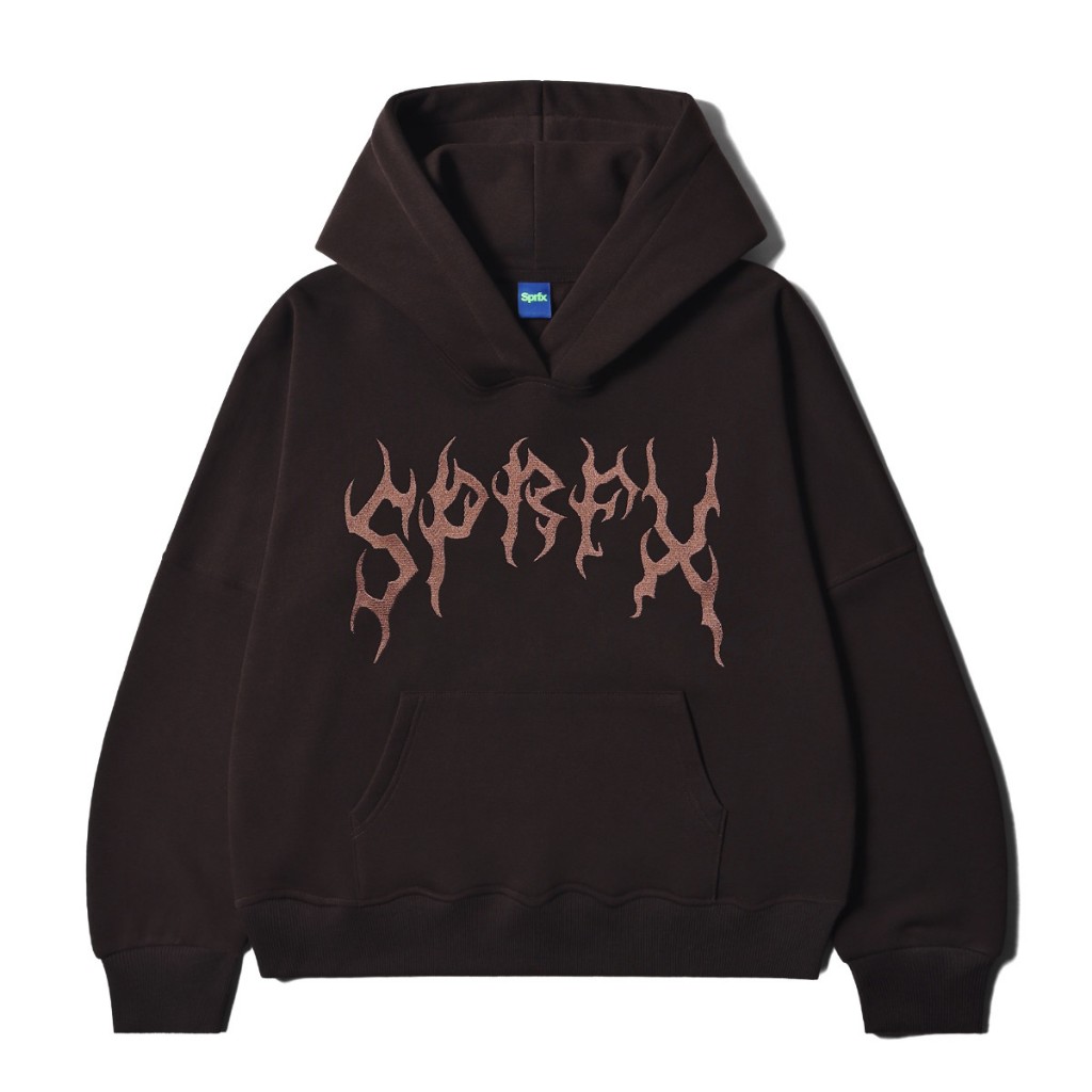 SPRFX Hoodie Boxy Oversize Breaker Dark Brown
