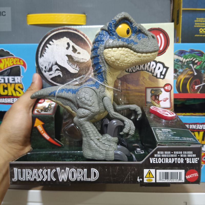 Jurassic World Mega Roar Velociraptor Blue Original