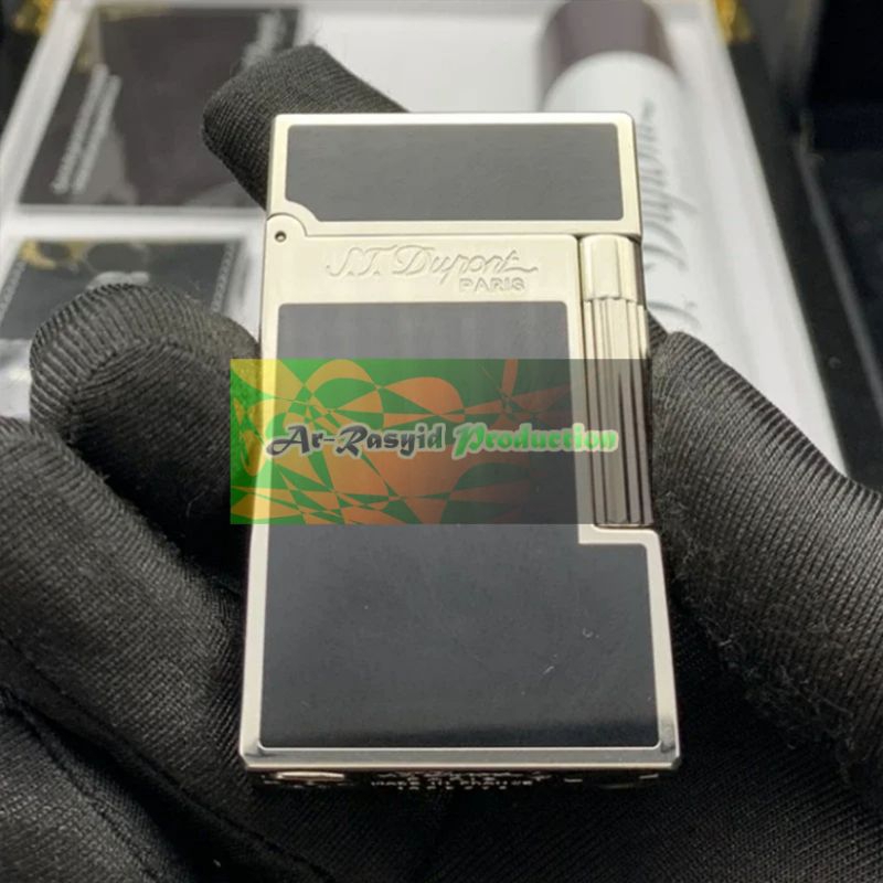 Korek Api St. Dupont Paris Lighter Retro Lacquer Black Silver Ligne 2