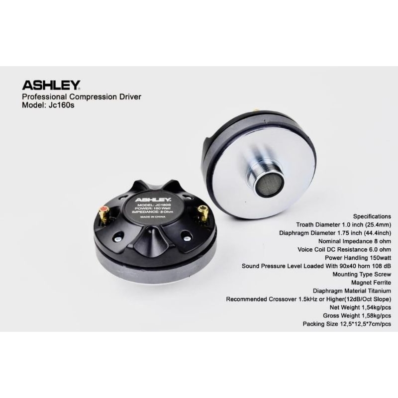 Driver tweeter Ashley JC150