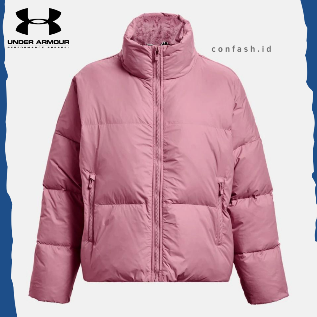 Jaket Outdoor UA Storm ColdGear Infrared Down Jacket CGI Pink Original Gunung Outdoor Anti Angin Win