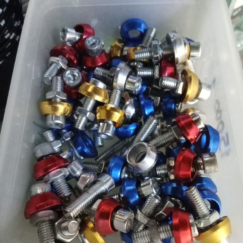 baut push, baut L variasi , baut plat nomor motor mobil drat 10