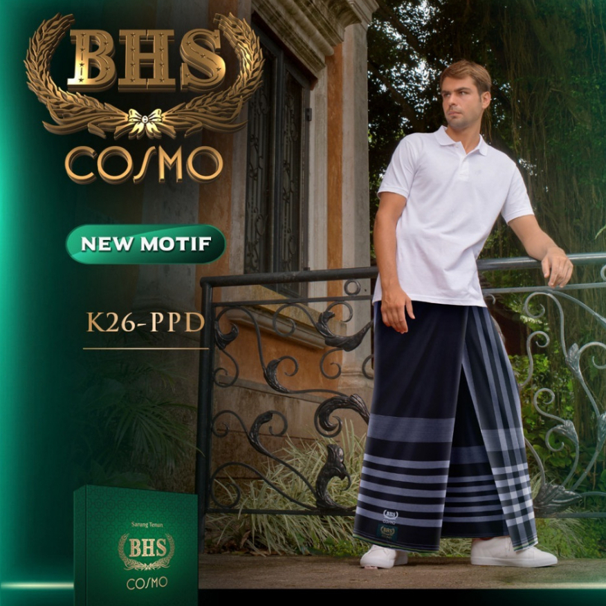 SARUNG BHS COSMO ORIGNAL SARUNG TENUN BHS ASLI MOTOF KOTAK KOTAK SARUNG TRADISIONAL