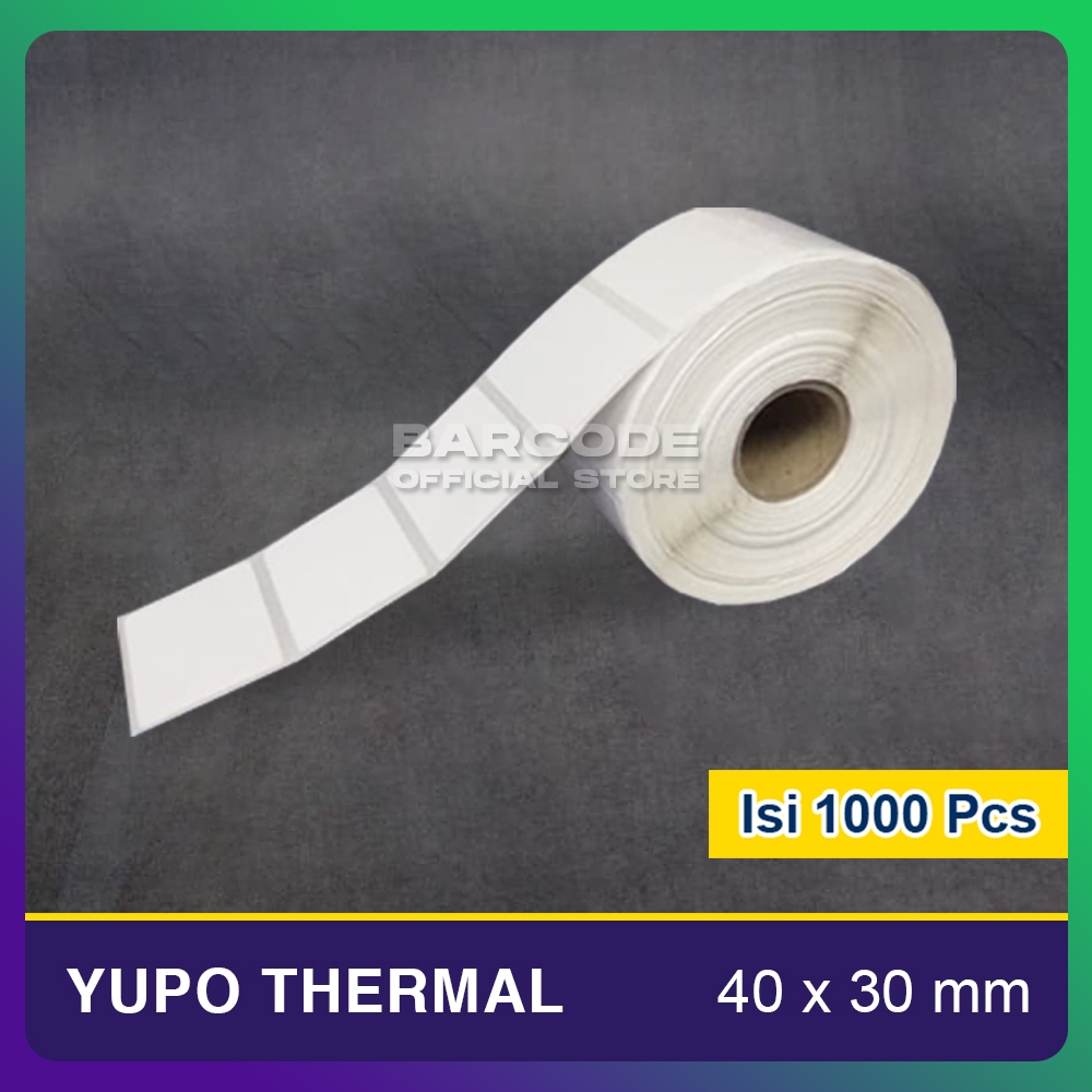 

Label 40x30 Yupo Thermal 40 x 30 mm Kertas Stiker 1 Line isi 1000pcs