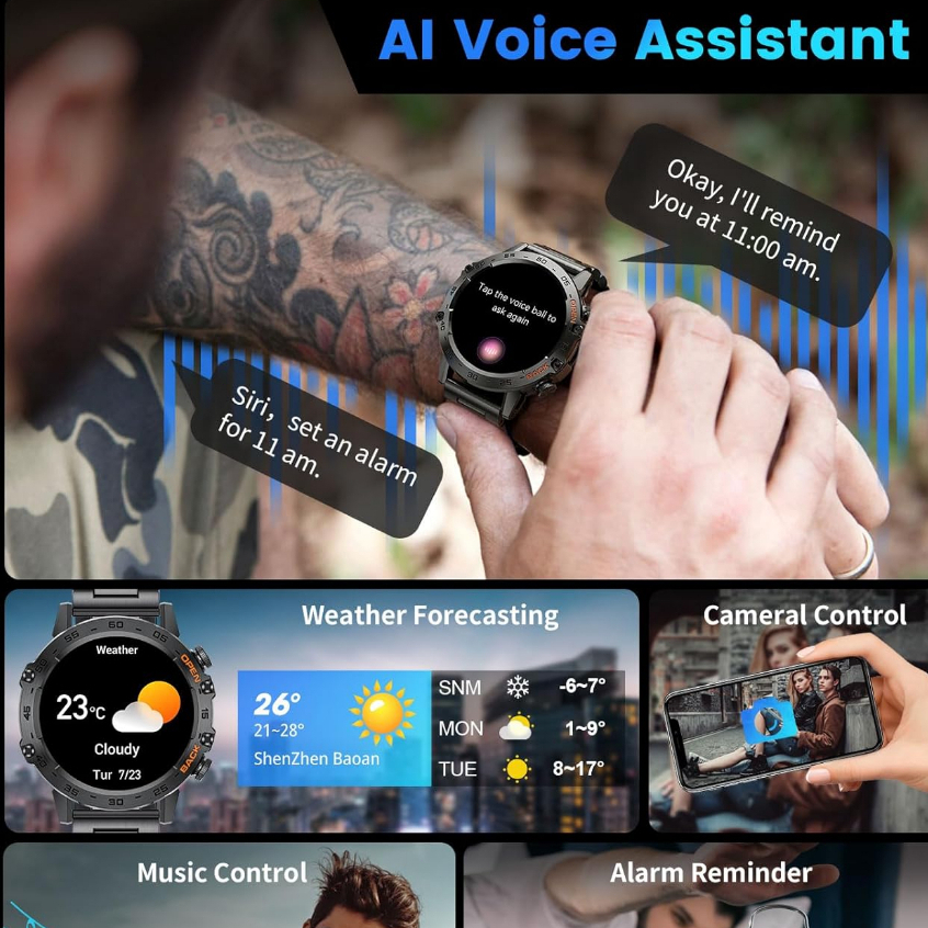 HOT DEALS LIGE Jam Tangan Pintar Panggilan Bluetooth Asli Pria 100+ Jam Tangan Olahraga Multifungsi