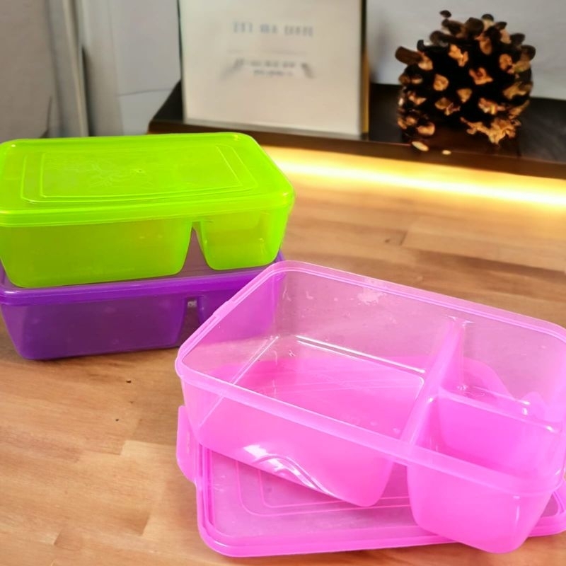 Kotak makan anak/ Ompreng Lidya besar dan kecil NP/ Tempat bekal anak plsatik sekat