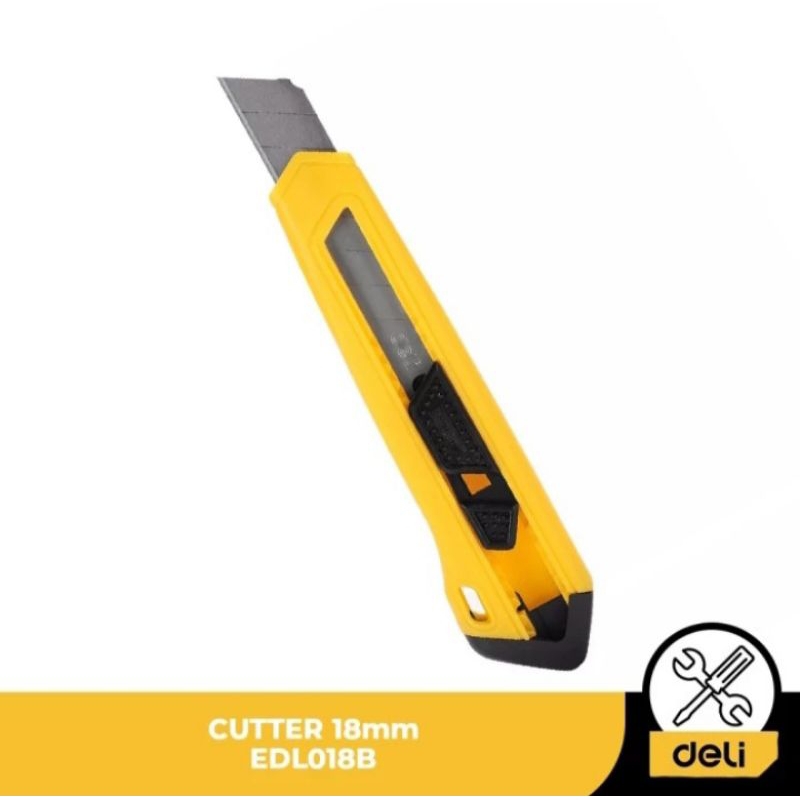 

CUTTER DELI BESAR CUTTER PISAU BAJA 18MM KUNCI MANUAL ALAT POTONG EDL018B - DELI