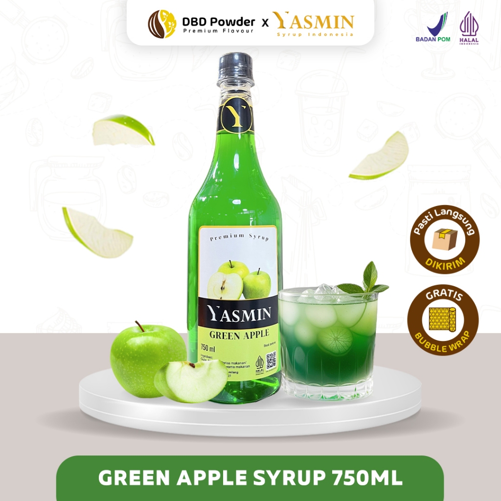 

Yasmin - Syrup Green Apple (750ml) | Sirup Minuman Rasa Apel Hijau