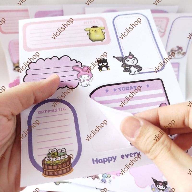 

Stiker Label Nama [ Isi 10 Lembar ]/Sticky Notes Karakter Lucu Anak Sekolah