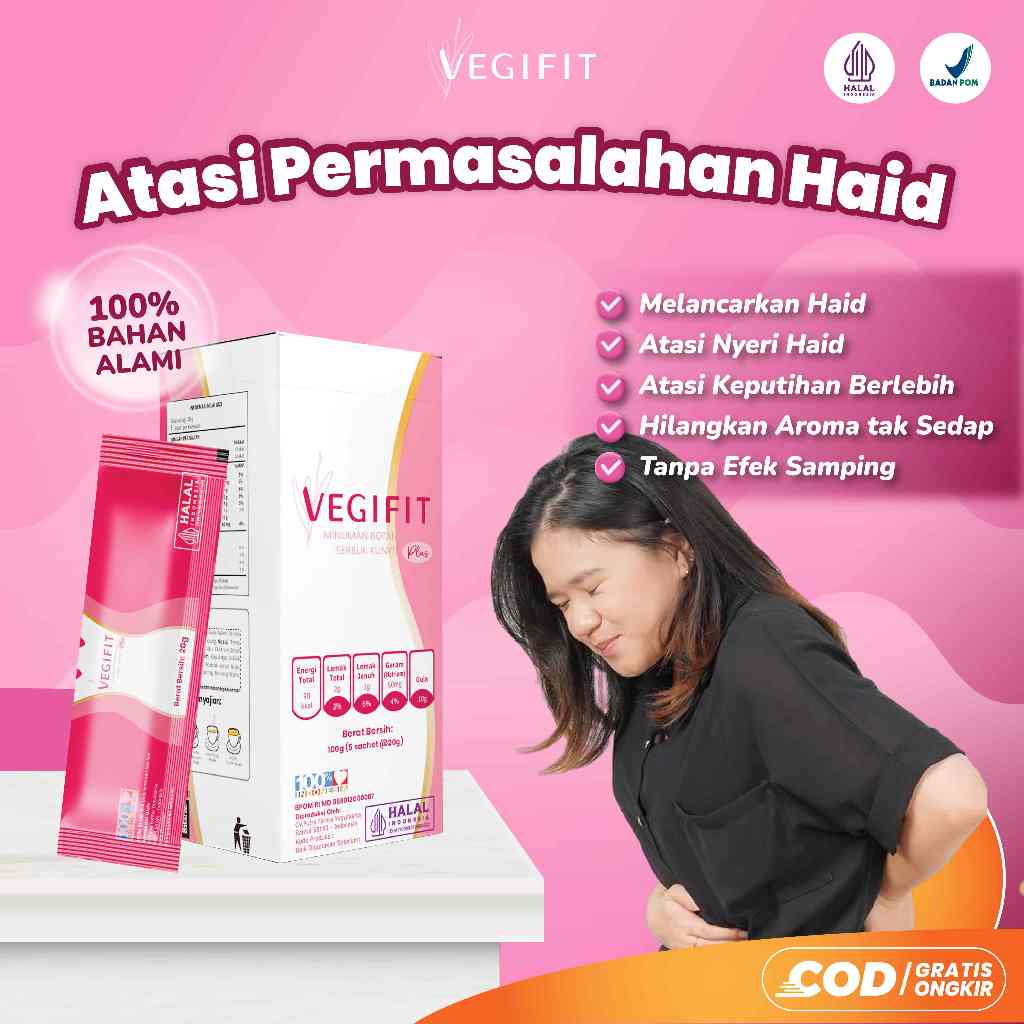 

Vegifit Minuman Herbal Pelancar Haid Menstruasi Telat Terlambat Siklus Bulan Melancarkan Alami Ampuh Manjur Aman Untuk Busui KB Kesehatan Wanita 100gr