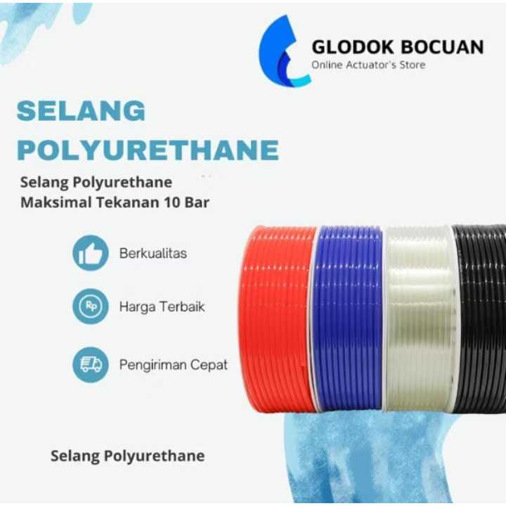 SELANG ANGIN PNEUMATIC PU HOSE PU (POLYURETHANE) 14mm x 10mm HARGA PER ROLL