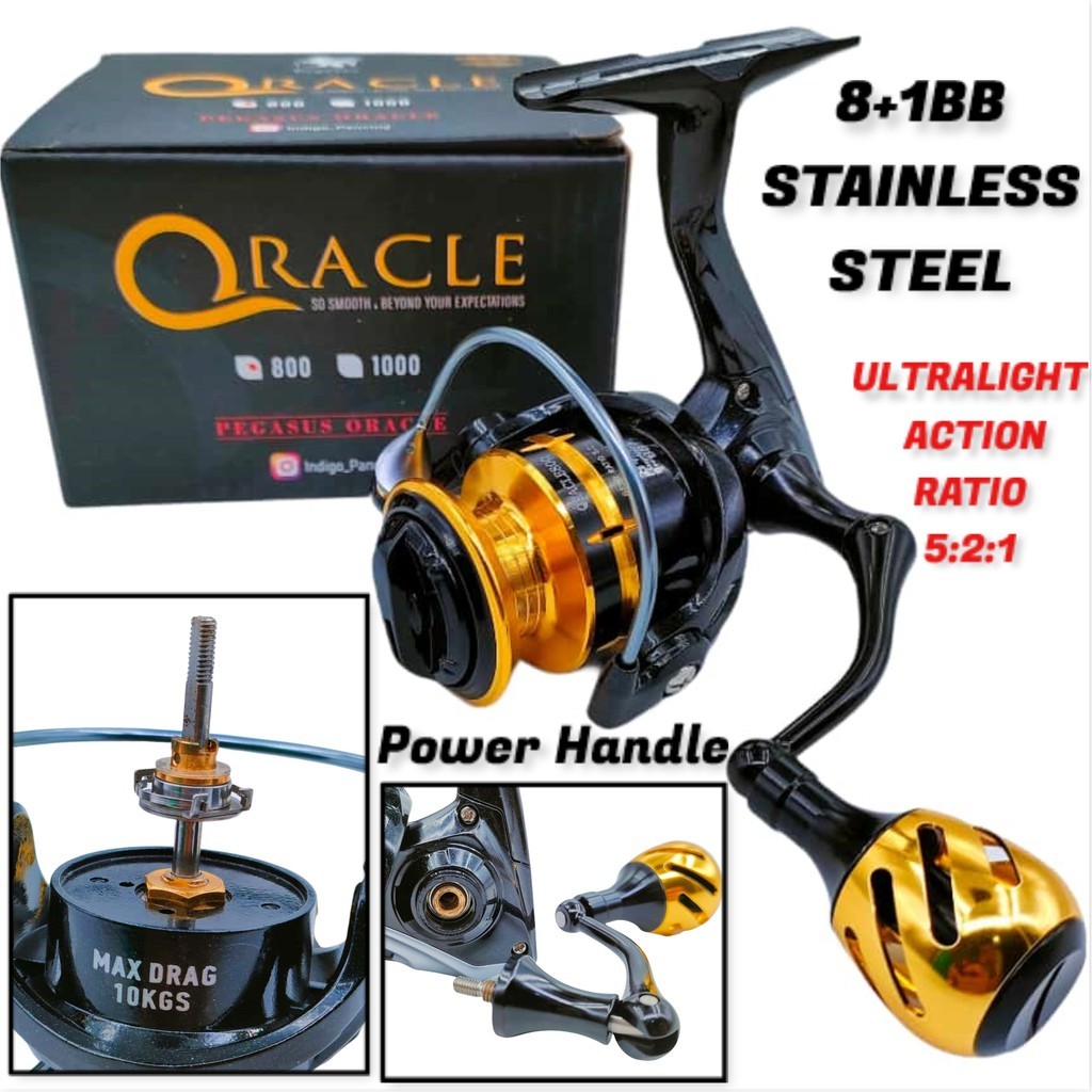 REEL SPINNING 8+1BB POWER HANDLE MERK PEGASUS ORACLE UKURAN 2000 | 3000