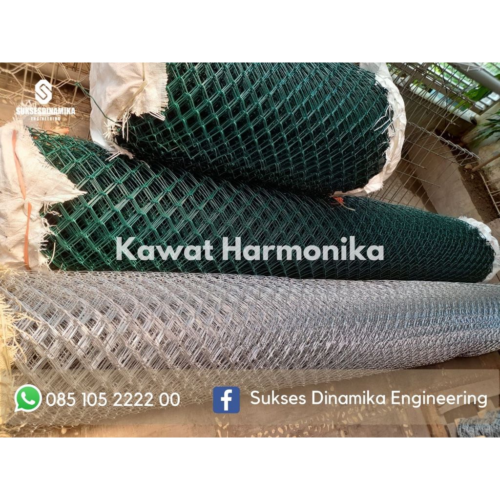 KAWAT HARMONIKA GALVANIS 1,6MM LOBANG 20MM PER ROLL 1X25METER
