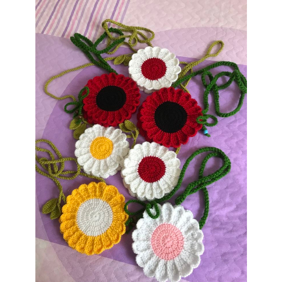 TAS RAJUT MOTIF BUNGA/TAS RAJUT LUCU/TAS RAJUT WANITA/TAS RAJUT SLEMPANG/TAS RAJUT ORIGINAL HANDMADE