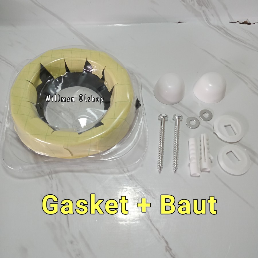 Gasket Closet / Dodol Closet / Toilet Bowl Gasket - Gasket + Baut