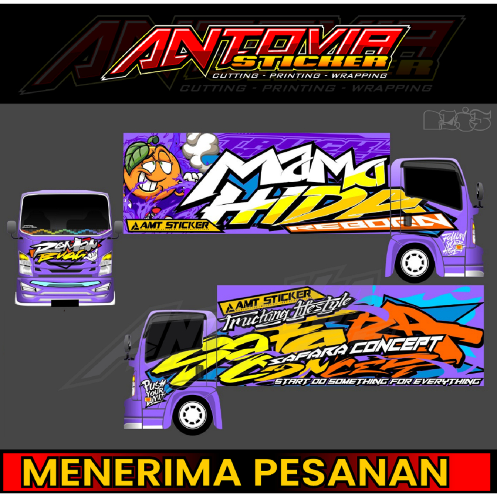 Stiker Decal + Full body Truck Isuzu Elf Giga + Bisa Custom Desain Bebas