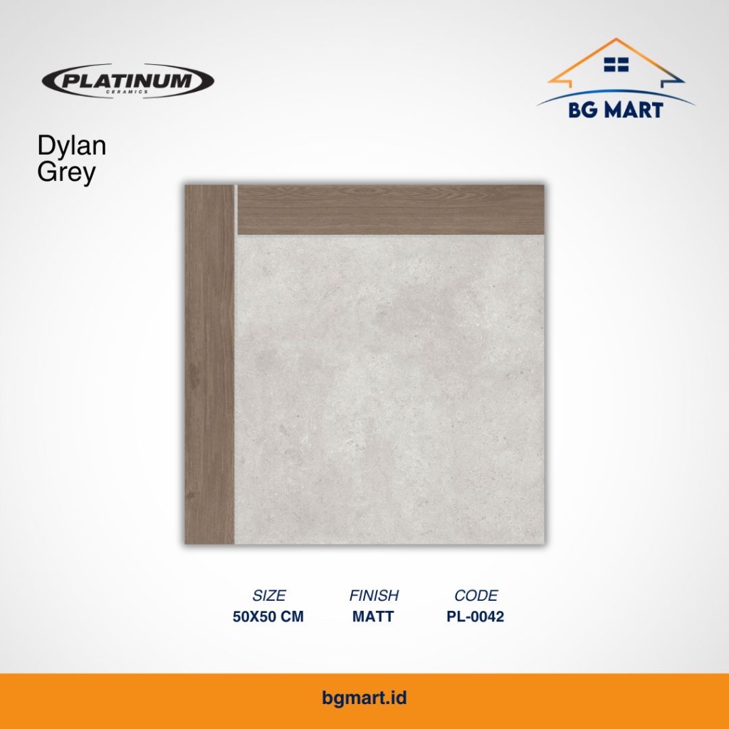 PLATINUM Keramik Lantai 50x50 Dylan Grey KW A