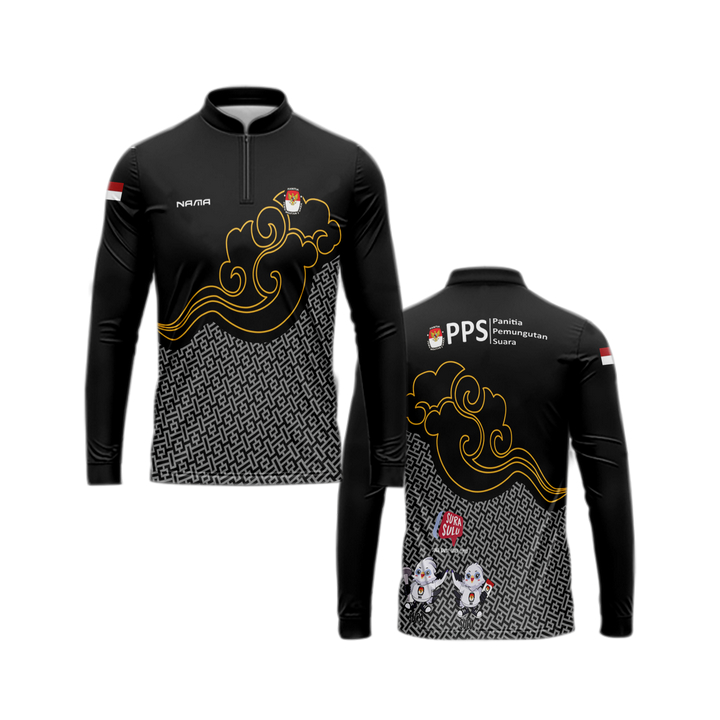 baju pps pilkada 2024 pemilu lengan panjang kpps fllprinting custom nama spesial