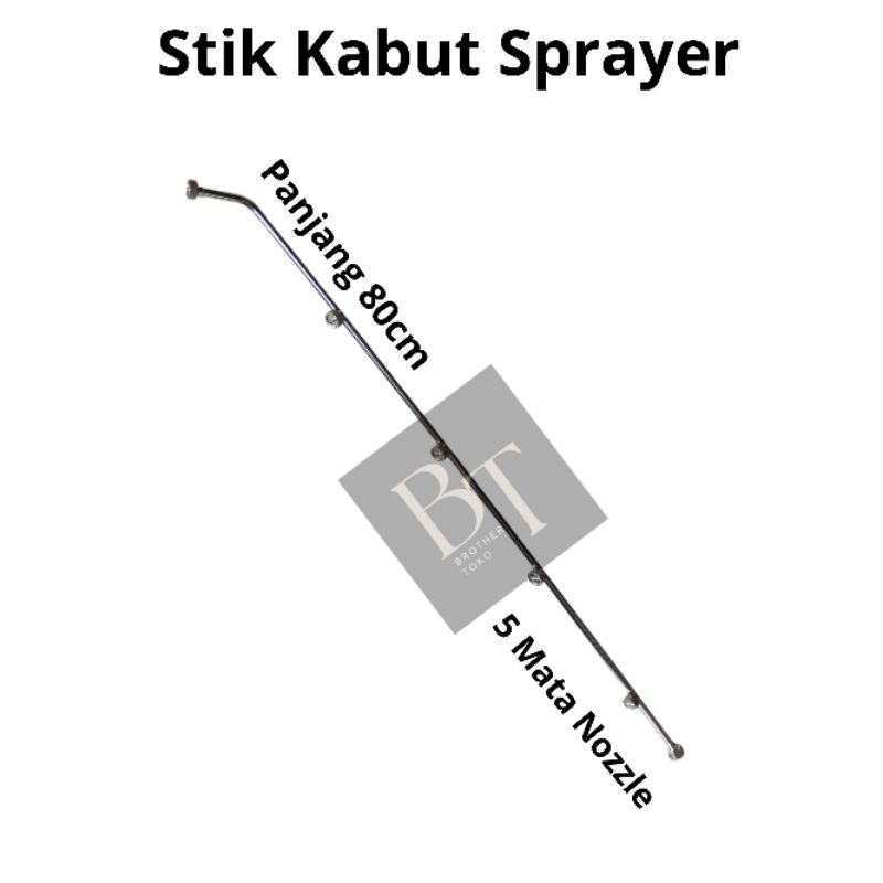 Stik sprayer kabut Stainless 5 Mata Nozzle 80 cm