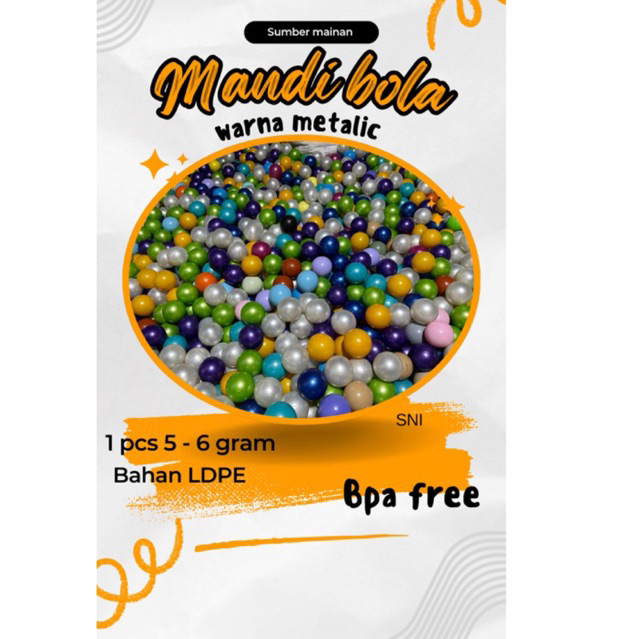 SUMBER MAINAN MANDI BOLA METALIK ISI 1000 SNI
