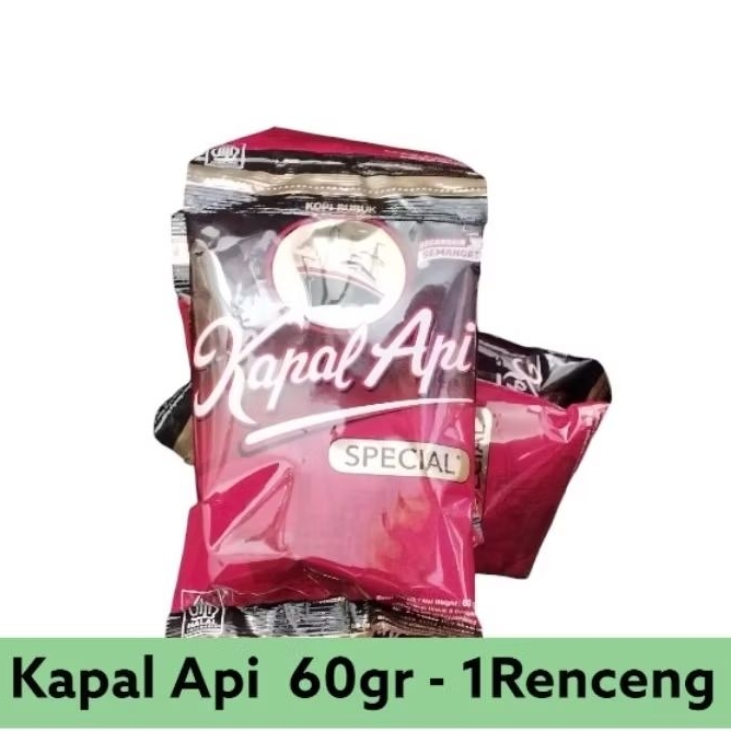 

Kopi Kapal Api SPECIAL 60gram - 1renceng (isi 10bungkus x 60gr) [Renceng]