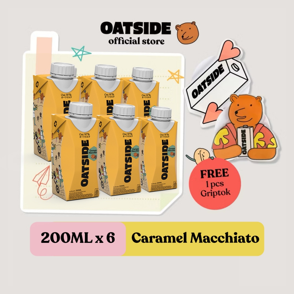 

OATSIDE Mini Cap Oat Milk Caramel Macchiato 200ml (6pcs) (Cap) + FREE Griptok
