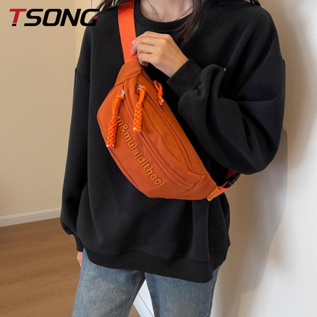 TSONG Surat Bordir Crossbody Bag Bahu Tas Fashion Bahu Tas Tali Dikepang Ritsleting Perjalanan Berja