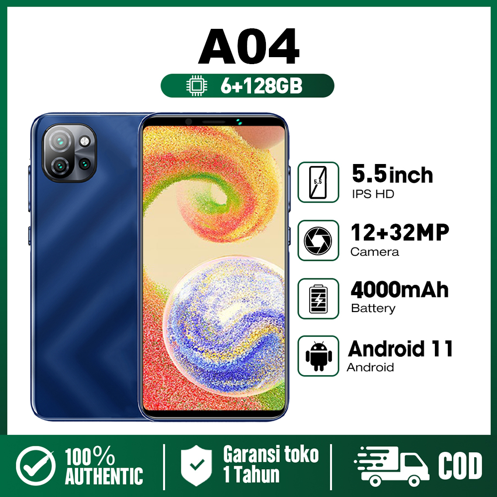 hp murah A04 terbaru 2024 12+32MP HD Kamera AI Smartphone murah 4000mAh hp cuci gudang termurah 300r