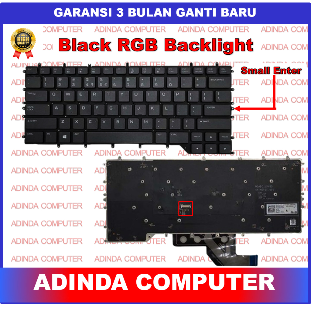 Keyboard Dell Alienware M15 R2 R3 R4 Black RGB Backlight