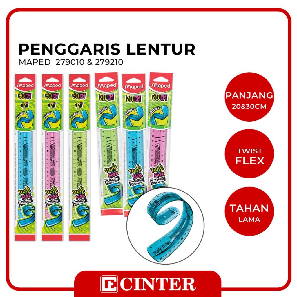 

MAPED -RULER / PENGGARIS LENTUR TIDAK MUDAH PATAH / PENGGARIS TWIST AND FLEX 279210 , 279010