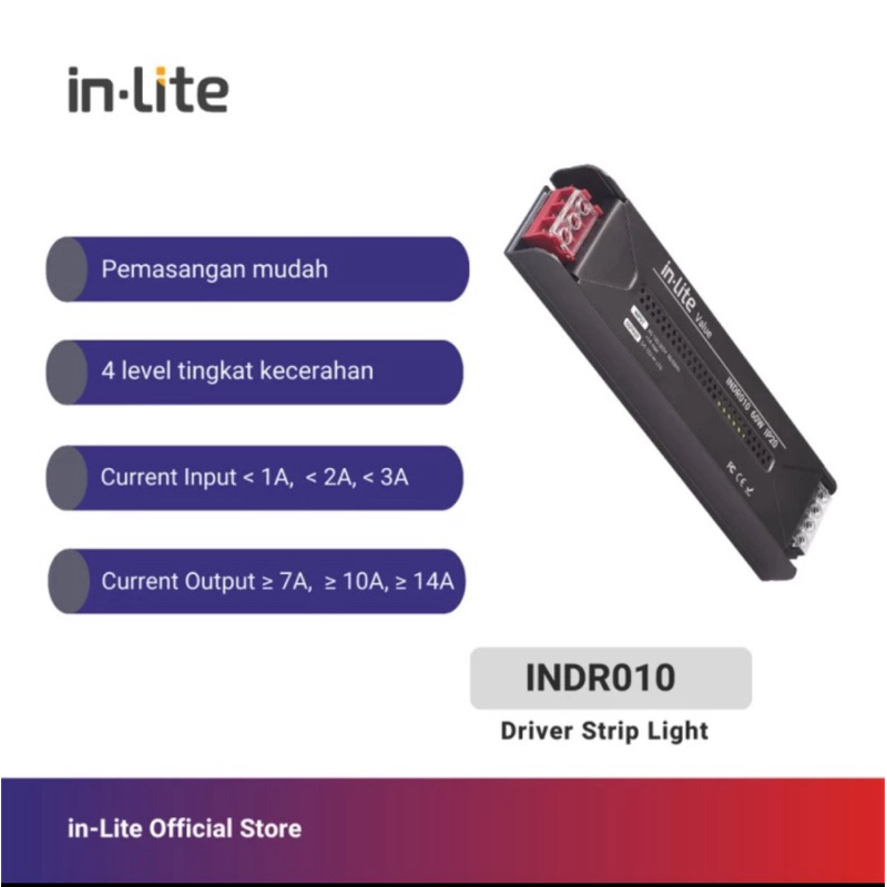 ADAPTOR DRIVER PSU TRAFO LED STRIP INLITE 10A 12V 120W -INDR010